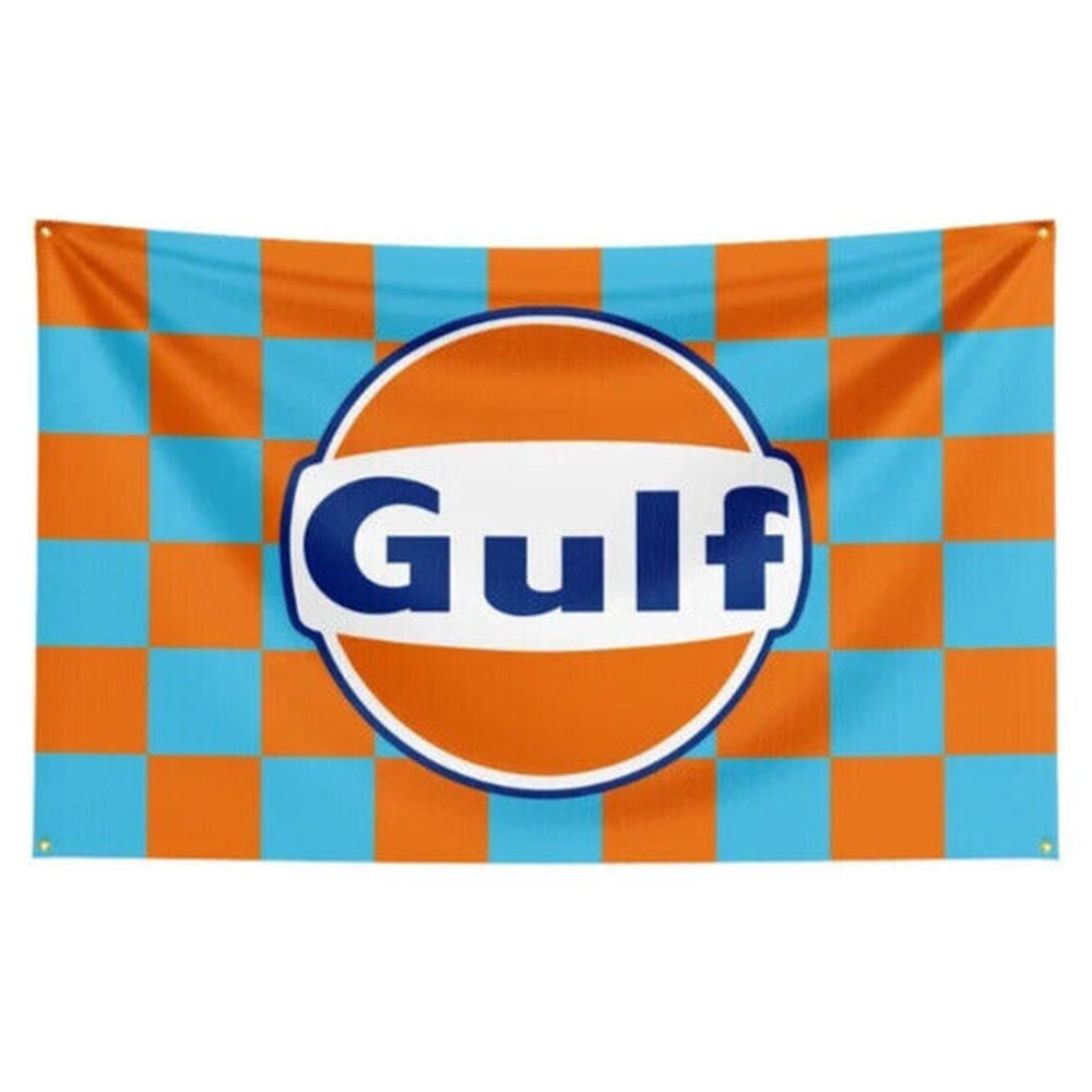 Gulf Oil Checkered Racing Flag Banner 3 ft x 5 ft NEW! Home & Garden:Yard, Garden & Outdoor Living:Décor:Flags Style Your Walls